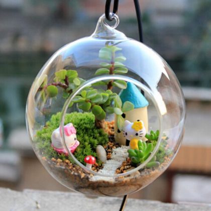 Clear Flower Hanging Ball Vase Planter Terrarium Container Borosilicate Glass